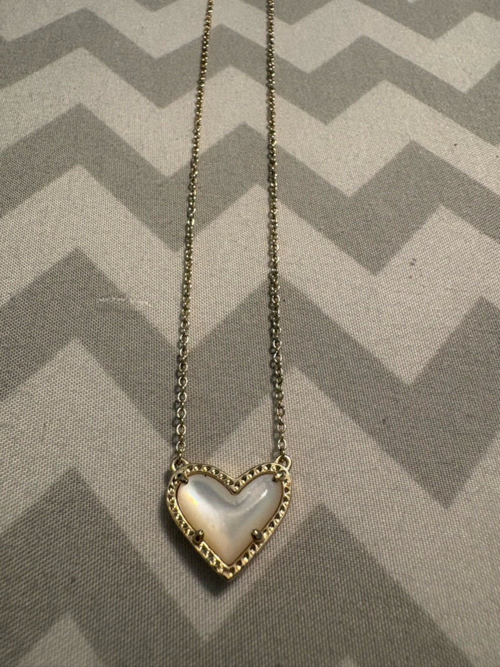 Kendra Scott Gold Ari Heart Mother of Pearl Necklace